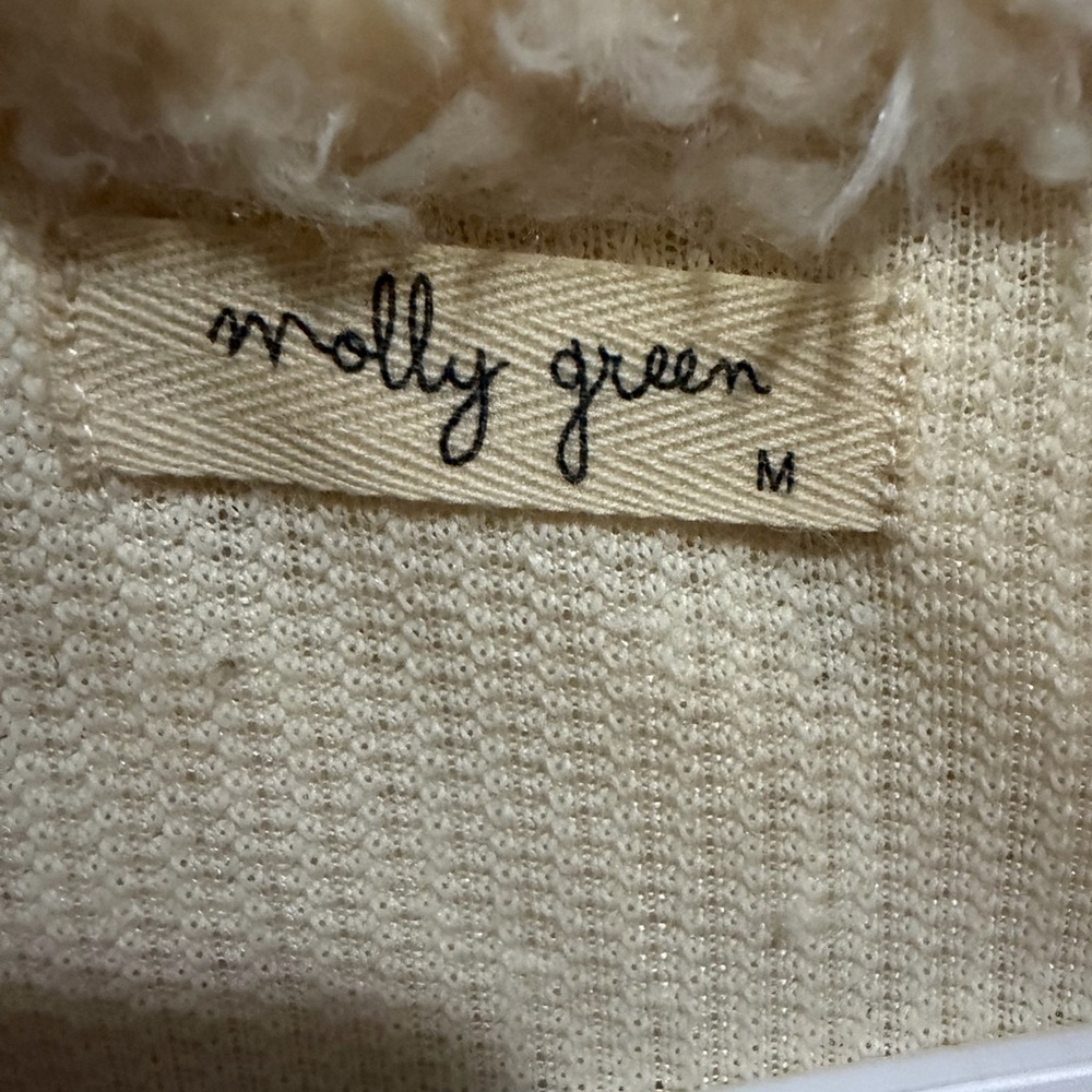 Elegant Cream Women's Vest with Brown Trim - Picture 3 of 7